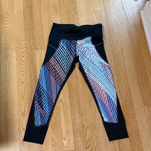 Athleta Women's Navy and Blue Geometric Leggings